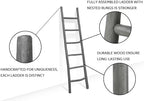 FUIN Blanket Ladder, 6ft Rustic Solid Wood Decorative Ladder, Grey - Image 3