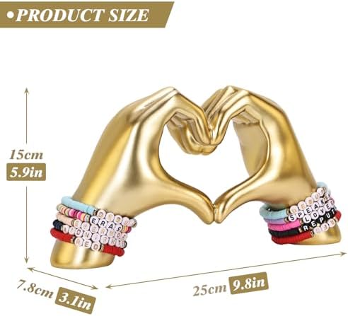 Heart Hand Sculpture, Gold Shelf Decoration Aesthetics for Room Bookshelf Coffee Table Dining Table Centerpiece, Birthday Gift and Memorial Gift for Women, Girlfriend Girls Mom. - Image 2