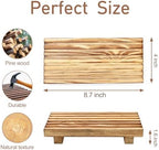 Small Wood Pedestal Stand for Bathroom Tray Kitchen Sink Counter Decor Tray - Image 5