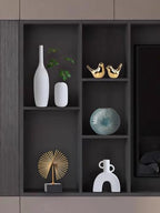 Small Animal Statues, Gold Bird Figurines Home Decor, Modern Home Decorative, Ceramic Decor for Office Desktop, Bookshelf, Bedroom, Living Room, Cabinets (Gold 2 Pcs) - Image 4