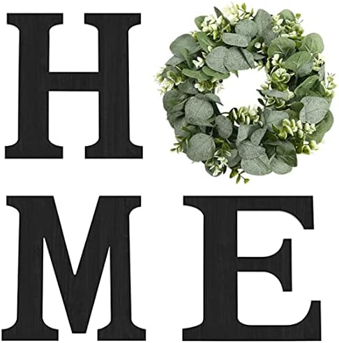 Pinkpum Wood Home Sign with Eucalyptus Wreath for O Home Decor Wall Decor by Pinkpum