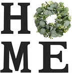 Pinkpum Wood Home Sign with Eucalyptus Wreath for O Home Decor Wall Decor by Pinkpum