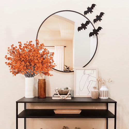Uieke 30Pcs Artificial Fall Flowers Babys Breath Flower Bulk Fake Orange Silk Flowers Artificial Gypsophila Bouquet Floral for Home Festival Wedding Party Décor - Image 2