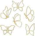 Hotop 6 Pieces Gold Metal Butterfly Wall Decor Wired Butterflies Wall Art by HOTOP