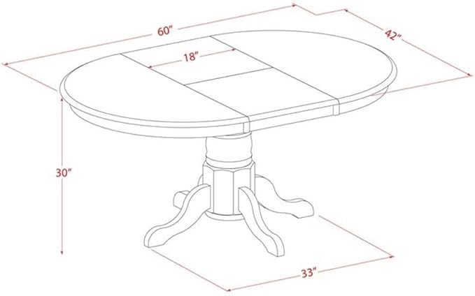 East West Furniture AVT-WHI-TP Avon Dining Table - Image 3