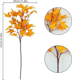 16Pcs Artificial Maple Leaves Branches, 21.6in Fall Leaves Stems - Image 3