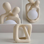 Abstract Couple Statue,Hugging Lovers Sculptures Resin Love Figurines Modern Home Office Decor Accents for Nightstand & Dresser, Shelf Decorations Aesthetic, Ideal Gift (White, One Size) - Image 6
