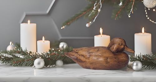 Hymmah Wooden Texture Duck Home Decor Statue Rustic Home Decorations for Living Room, Boho Sculpture Resin Animal Collectible Figurines for Indoor Decor - Image 6