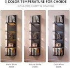 Homaterial 5 Tier Wall Shelf Unit with Light, Black - Image 5