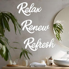 3 Pieces Bathroom Decor Black Bathroom Wall Art Relax Renew Refresh - Image 4