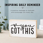 Rustic Wooden Block Sign - You Got This - 5"X3" Pine Wood Plaque, Home & Garden Decor, Christmas Housewarming Gift For Friends, Desk & Tabletop, Shelf Accessories - A18 - Image 6