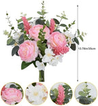 Artificial Flowers Bouquet Fake Pink Peonies for Floral Arrangements - Image 2