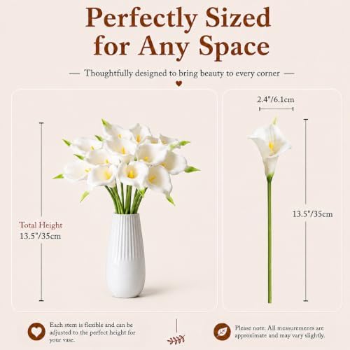 Mandy's 12pcs White Calla Lily Artificial Flowers - Image 3