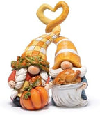 Hodao Thanksgiving Decorations for Table, Resin Fall Thanksgiving Gnome Figurines with Turkey, Pumpkin & Heart, Festive Gift for Autumn Home Decor - 2 Pcs by Hodao