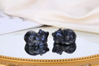 QINJIEJIE Blue Labradorite Cat Crystal Natural Healing Stone Cat Statue - Image 2
