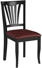 East West Furniture Avon 36" Faux Leather Dining Chairs in Black - Image 4