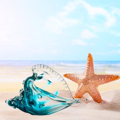 Qianwei Hand Blown Glass Conch Shell Figurines Ornament - Seashell Handmade Sea Animals for Home Crystal Glass Sculpture Coastal Decor - Ocean Beach Sea Shell Collection for Birthday Gift - Image 5