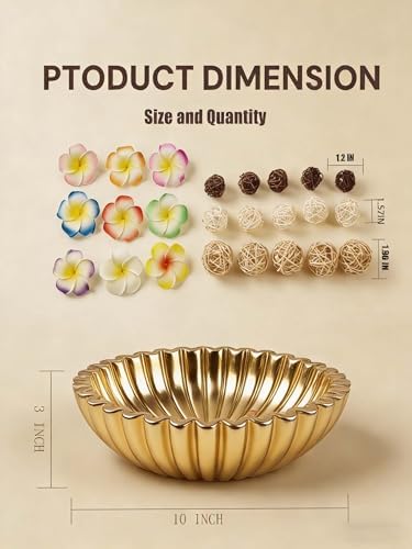 Ruffle Decor Large Decorative Bowl,fruit bowl kitchen stone bowl,bowl decor,Trendy home decor large Stylish Key Bowl for Entry Table - Image 2