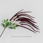 2Pcs Amaranthus Artificial Flower, 43" Faux Hanging Amaranthus Silk Cascading Floral Stems for Wedding Bouquet, Home Vase Decor, Bendable Stems Fake Hanging Plants (Burgundy) - Image 7