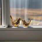 Small Animal Statues, Gold Bird Figurines Home Decor, Modern Home Decorative, Ceramic Decor for Office Desktop, Bookshelf, Bedroom, Living Room, Cabinets (Gold 2 Pcs) - Image 7