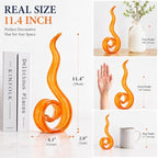 11.4" Tall Hand Blown Glass Sculpture, Murano Style Art Glass Figurine, Modern Coastal Home Decor Accent for Shelf, Table, TV Stand, Living Room Decoration - Image 2