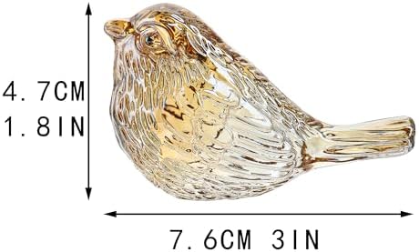 Champagne Crystal Glass Bird Figurine Blown Table Centerpiece Decor - Image 3