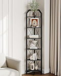 CHOEZON 6-Tier Corner Shelf, Industrial Corner Bookshelf, 71.2" Display Storage Stand, Plant Stand Display Shelf, Tall Bookcase for Bedroom, Living Room, Home Office, Black TCJ11BB by Choezon