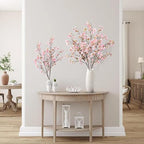 Sggvecsy Artificial Cherry Blossom Flowers 4 Pcs Faux Cherry Blossom Stems Faux Silk Cherry Blossom Branches 41’’ Fake Flowers Long Stems for Vase Arrangements Home Wedding Table Decor (Pink) - Image 4
