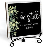 Home Decor, Farmhouse Be Still And Know That I Am God Shelf Decor For Living Room, Christian Gifts For Women Men, Entryway Tv Stand Fireplace Mantle Coffee Table Decoration (Still-11) by JUSITAKEET