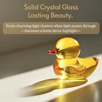 Yellow Crystal Glass Duck Figurine Animal Collectible 2.5 Inch Decor - Image 3
