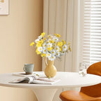 Artificial Daisy Flowers 12Pcs Artificial Flowers Silk Daisies with Stems Real Look for Home Wedding Garden Vase Decor (White+Yellow) - Image 5