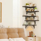 Fixwal Conner Shelves Wall Mounted for Decor, Weathered Grey Set of 5 - Image 6