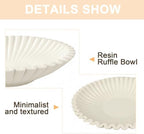 Modern Beige Fluted Decorative Bowl - 10" Wavy Purse Bowls for Entryway - Image 4