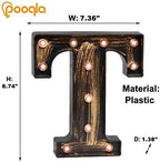 Pooqla Vintage Light Up Marquee Letters with Lights – Illuminated Industrial Style Lighted Alphabet Letter Signs - Coffee Bar Apartment Bedroom Wall Home Initials Decor A-Z - Image 4