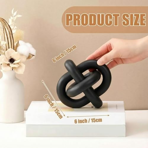 Yalikop 3 Link Wood Knot Decor Rustic Table Shelf Accents, Black - Image 2