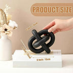 Yalikop 3 Link Wood Knot Decor Rustic Table Shelf Accents, Black - Image 2