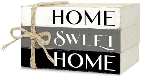 Mini Decorative Books For Home Decor, Small Wood Book Stack For Table Decor, Home Decor Book For Living Room Mantel, Farmhouse Stacked Books Decorative（L41） by Ycyfckdr
