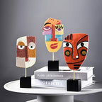 4 PCS - Handcrafted Statues Resin Abstract Sculpture for Home Decor Modern,African Art Tribal Figurines Decorations Items Accents Influencer Picks for Bookshelf,TV Stand,Living Room,Nightstand - Image 2