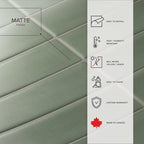 Smart Tiles Peel and Stick backsplash, Stacked Olive Green, 11.43"x9" - Image 5