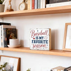 TOUNER Baseball Is My Favorite Season Wooden Box Sign Funny Game Day Decor - Image 3