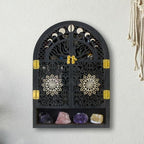 Small Tree of Life Crystal Display Shelf for Trinket and Knick Knack, Moon Shelves for Crystal Display, Crystal Holder Spiritual Decor Arch Wall Cabinet, Gothic Shelves Antique Case Wall Mounted - Image 5