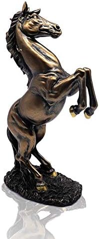 Lependor 12 inch Standing Horse Resin Statue for Home Decor Animal Ornament Sculpture Art Figurine Decorative - Bronze by Lependor