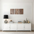 qmmp Modern Wooden Wall Sculptures - Set of 3 - Home Decor Accent - Large Wall Art for Living Room, Bedroom, Office - Easy Installation (Walnut, Medium - Direction) by qmmp