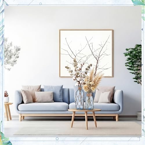 Chuangdi Set of 2 Coastal Glass Flower Vase with Boho Rope, Light Azure - Image 3
