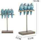 Braxio Bird Figurines Home Decor – Resin Tabletop Blue Bird Decor for Shelf Table Desk Modern Decorative Accent for Living Room Bedroom Office 5.5 x 2.5 x 9.5 Inch - Image 5