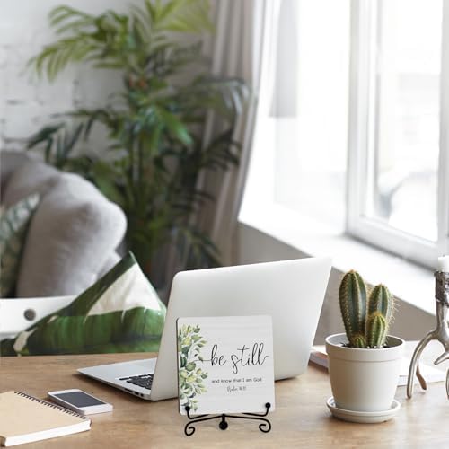 Home Decor, Farmhouse Be Still And Know That I Am God Shelf Decor For Living Room, Christian Gifts For Women Men, Entryway Tv Stand Fireplace Mantle Coffee Table Decoration (Still-10) - Image 5