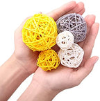 Patelai Wicker Ball Orbs,Yellow, Gray, White,2.4'',2'',1.6'',1.2'' - Image 4