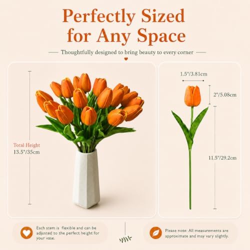 Mandy's 20pcs Artificial Orange Tulips - Image 3