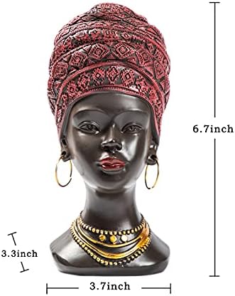 African Woman Bust Statue Afrocentric Home Decor Accents Gift for Women - Image 3