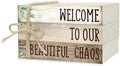 Ycyfckdr Decorative Wood Book Stack for Home, Welcome to Our Beautiful Chaos, Rustic Table and Living Room Bookshelf Farmhouse Decor (L68) by Ycyfckdr